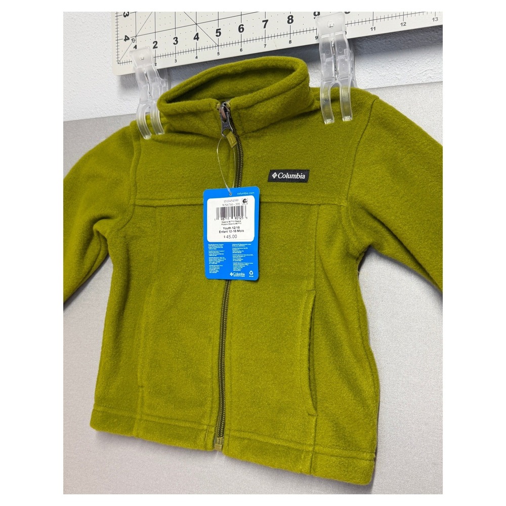 NWT Columbia Steens Mt II Fleece Jacket Child 12/18 Months Green Full Zip NWT